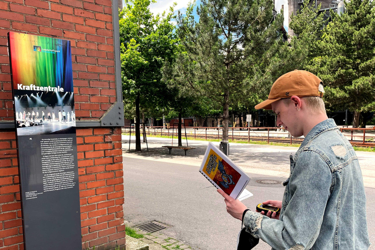 Poszukiwanie skarbów GPS w starej hucie żelaza w Duisburskim Parku Krajobrazowym