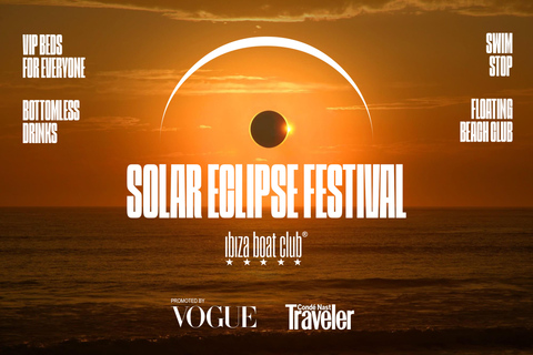 Ibiza: Solar Eclipse Festival at a floating beach club