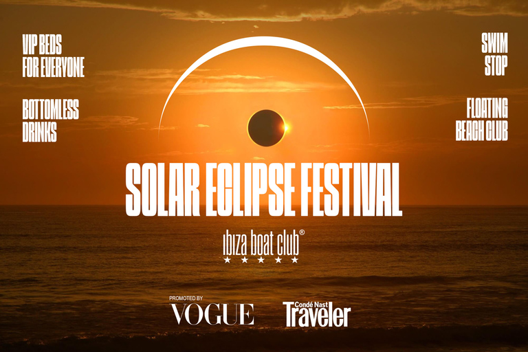 Ibiza: Solar Eclipse Festival at a floating beach club
