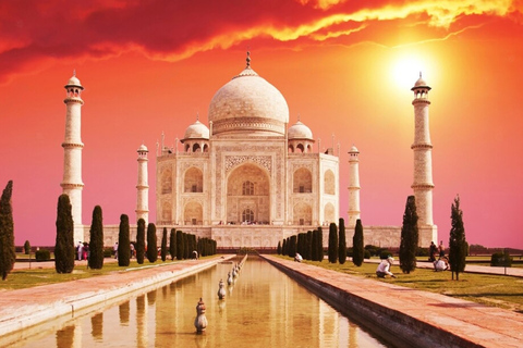 Depuis Agra : Excursion d'une demi-journée au lever du soleil au Taj Mahal et au Fort d'Agra