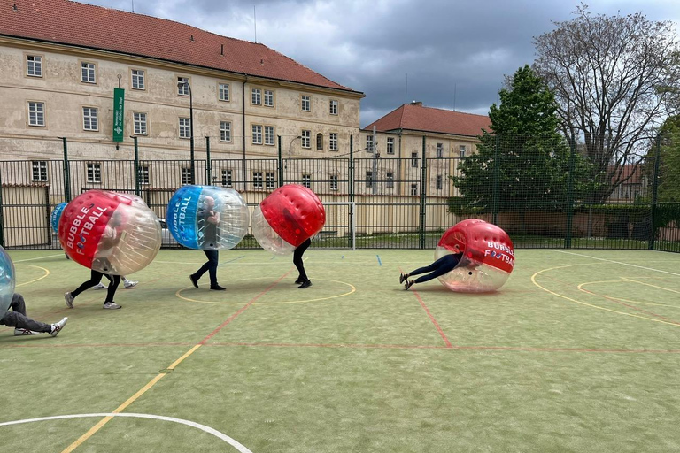 Prague: Bubbles football in city centre of Prague