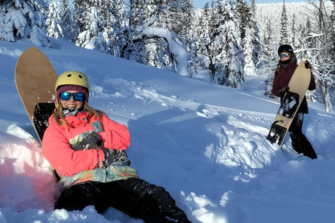 Levi : Aventure de surf des neiges avec randonnée en raquettes