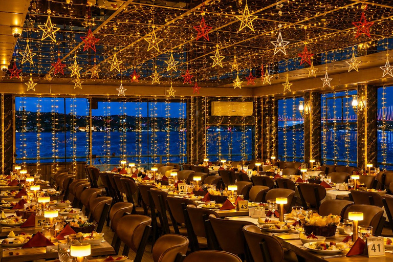 Istanbul: New Year's Eve Bosphorus Cruise w/ Dinner Option VIP Dinner Menu, Alcoholic Drinks, and Hotel Transfer