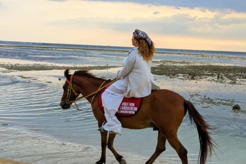 Gili Meno : 1 heure d&#039;équitation sur la plage avec transfert à l&#039;hôtel