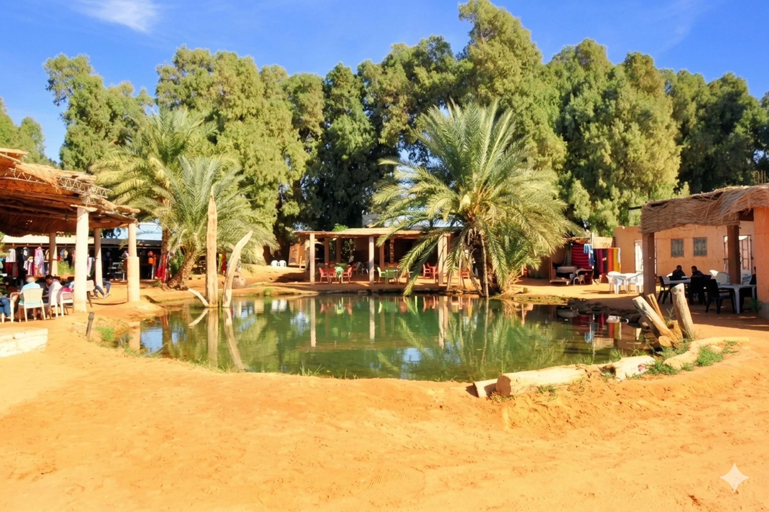 Sonnenuntergang in der Sahara Ksar Ghilane & Ksar Hadada von Djerba aus