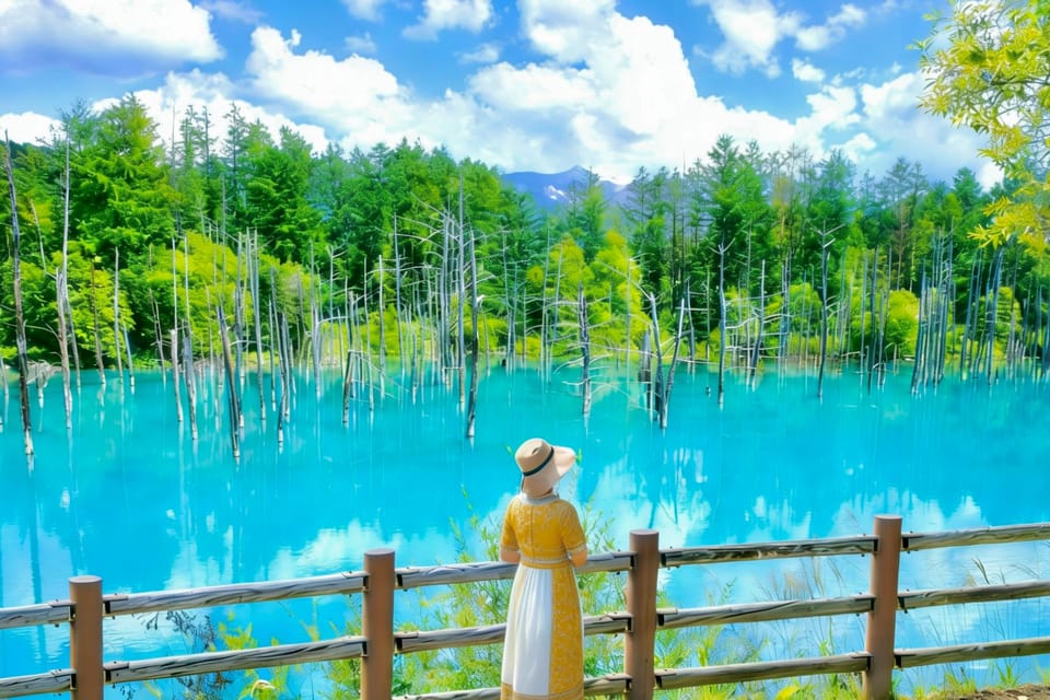 色彩豊かな北海道：富良野の花と美瑛の青い池（札幌発）