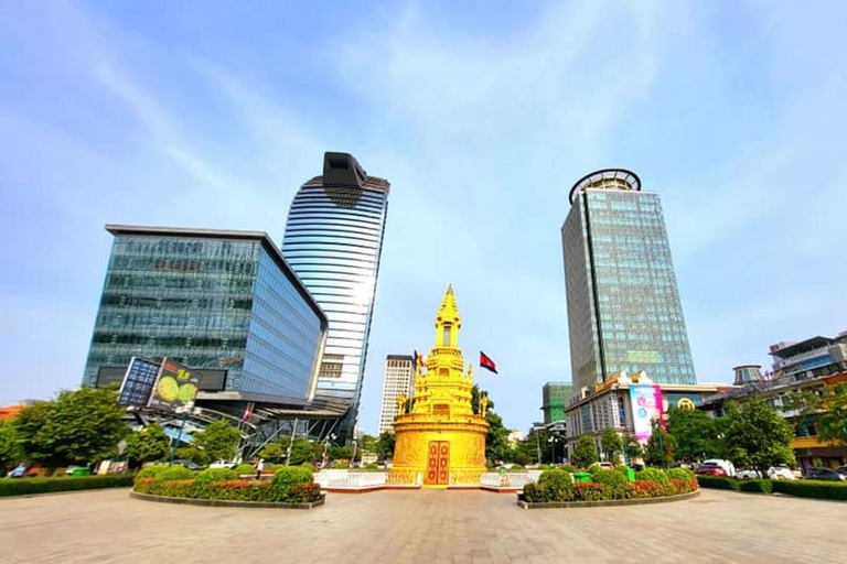 Caminhada noturna pela cidade de Phnom Penh com Lina