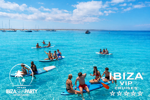 Ibiza: Formentera VIP Boat Paella, BBQ, OpenBar, DJ & Sunset BASIC TICKET with 5h Open Bar & Breakfast