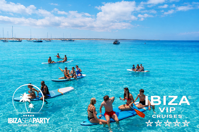 Ibiza: Formentera VIP Boat Paella, BBQ, OpenBar, DJ & Sunset BASIC TICKET with 5h Open Bar & Breakfast