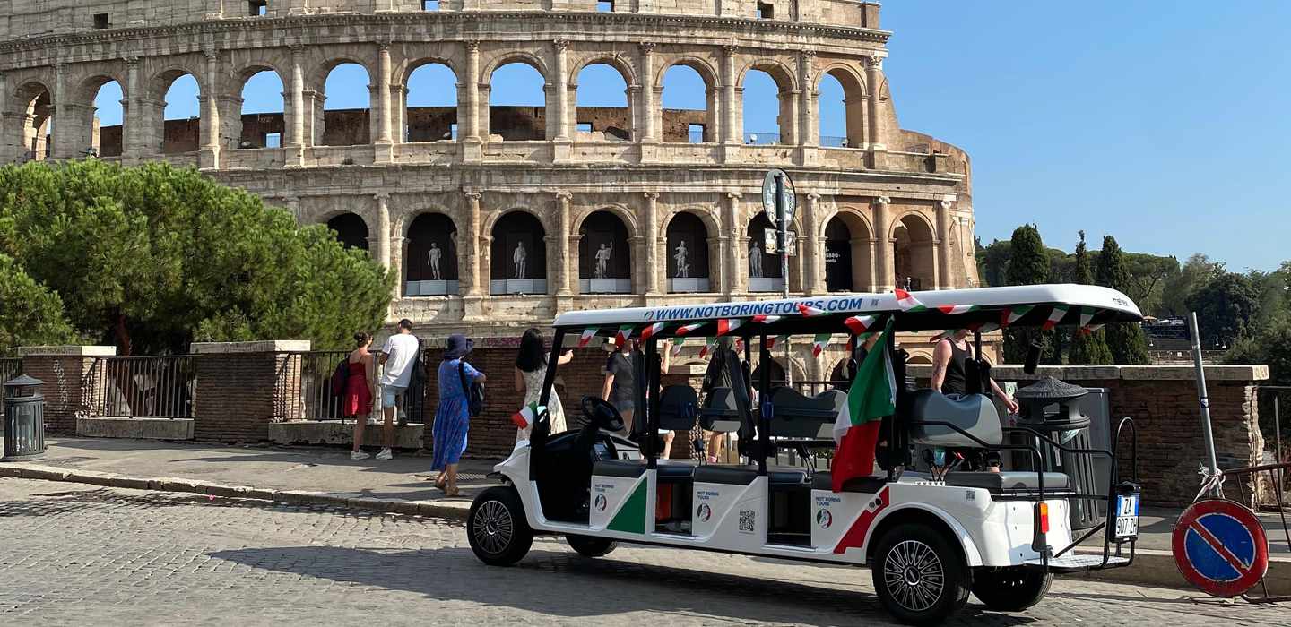 Rom: Lustige Golf Cart Tour mit Musik und Gelato