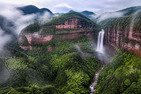 Guizhou: Chishui Danxia Scenic Area Tickets Chishui Waterfall: Shuttle + Elevator + Dome Cinema