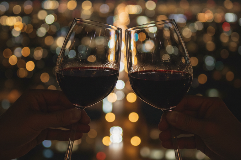 Bogotá: Night Tour in a Classic Mercedes-Benz with Wine