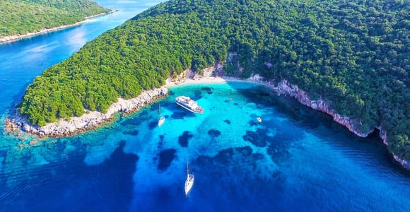 From Lefkimmi: Blue Lagoon, Sivota and Caves Full-Day Cruise