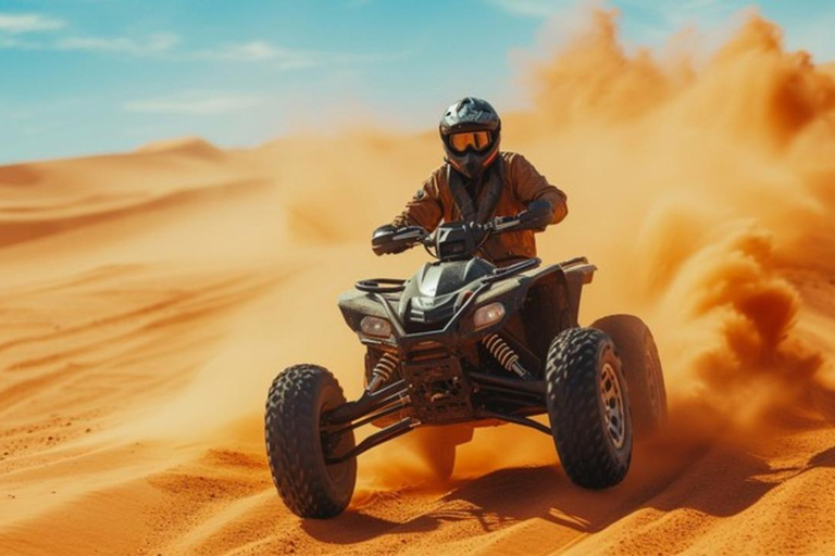 Doha Safari Dunebashing, Quadbike, Kamelridning med hämtning / lämningPrivat safari Kamelridning, sandboarding och Atv-cykel (30 min)