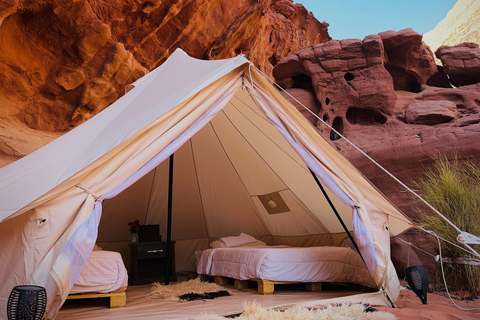 Wadi Rum: Beyond Tourist Route Full Day & Micro-Camp Stay