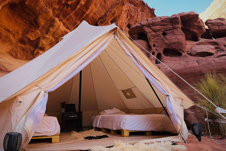 Wadi Rum: Beyond Tourist Route Full Day & Micro-Camp Stay