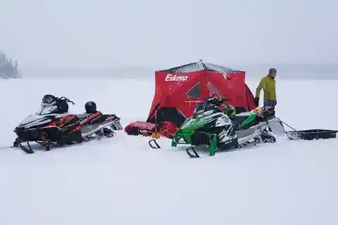 Anchorage: Ice Fishing, Snowmobile ride & Transportation