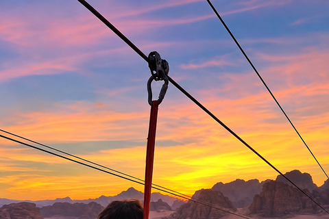 Zipline & Desert Jeep Adventure with tea stop in Wadi Rum