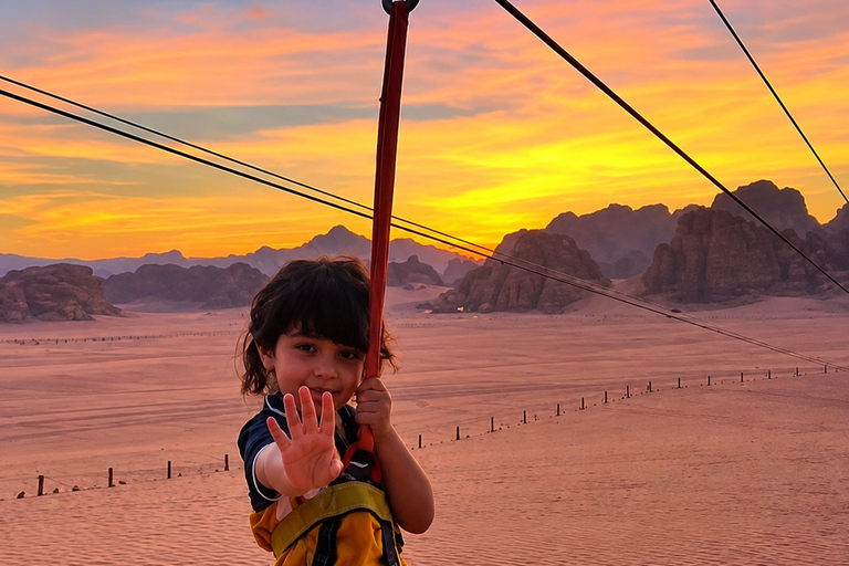 Zipline & Desert Jeep Adventure with tea stop in Wadi Rum