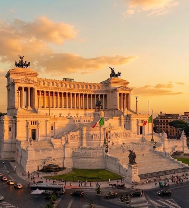 Rom: Zugang zum Vittoriano, 360°-Panorama-Terrasse mit dem Aufzug Rom: Zugang zum ...