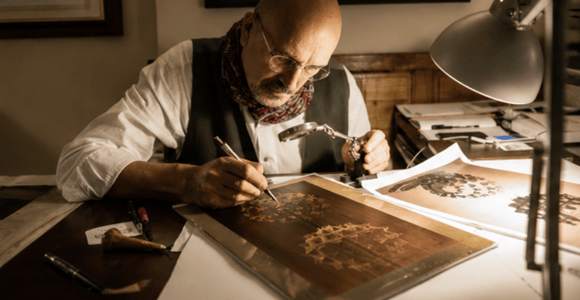 Florence: Etching print workshop in a historic studio