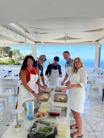 Capri: Pasta Making Class, Tiramisu, Wine and Sea View