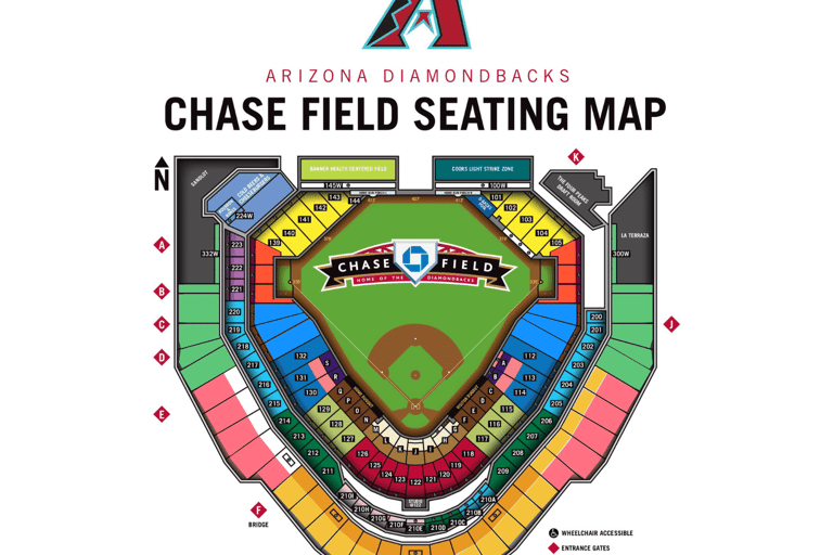 Phoenix: Arizona Diamondbacks Baseball Game at Chase Field Baseline View