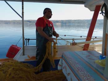 Fischen mit Netzen in Chania: Fangen und Kochen mit einem lokalen Fischer