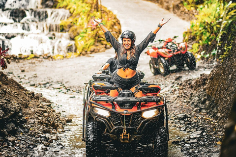 Bali: Waterfall Gorilla Cave ATV, Tubing Trip, Infinity Pool Double 250cc: Gorilla Cave ATV, Tubing - with Transfers