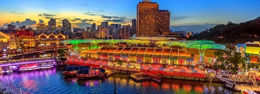 Singapour : visite touristique nocturne avec croisière sur la rivière