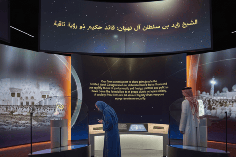 From Dubai: Abu Dhabi Grand Mosque With Light &amp; Peace MuseumSunset Shared Tour