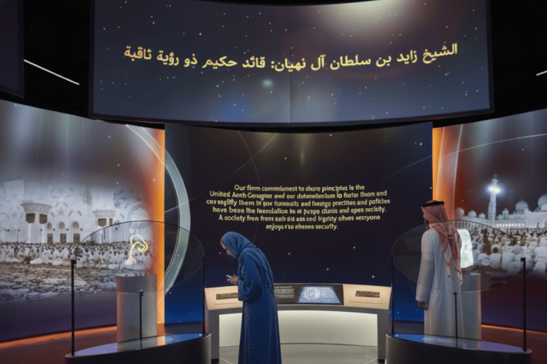 From Dubai: Abu Dhabi Grand Mosque With Light &amp; Peace MuseumSunset Shared Tour