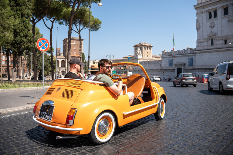 Timeless Rome: A Journey in Fiat 500 or Convertible Fiat 500 Shared Vintage Convertible Fiat 500 experience