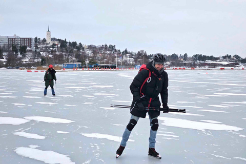 Stockholm: Nordisk skridskoåkning för nybörjare på en frusen sjö