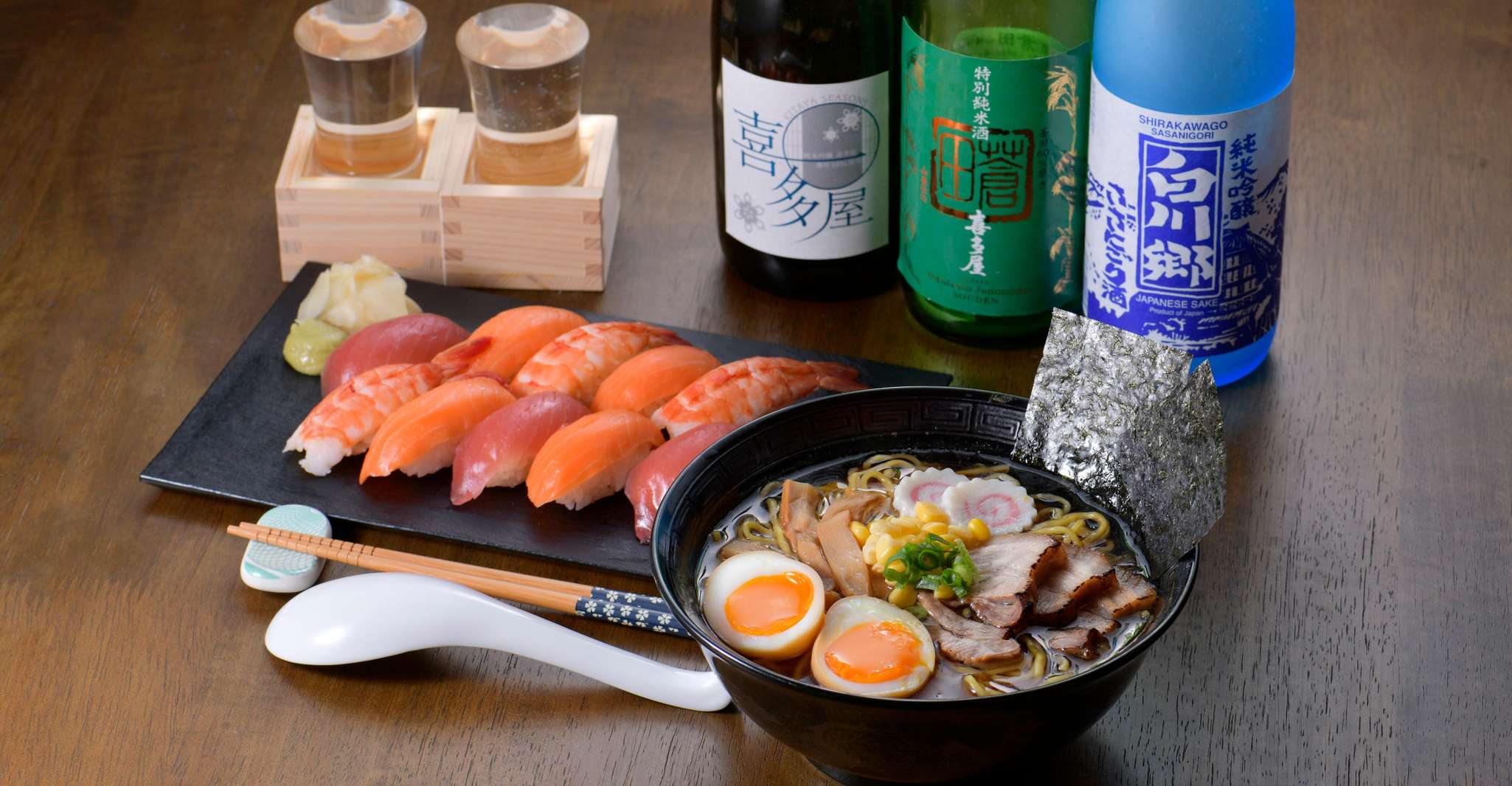 Tokyo: Sushi and Ramen Cooking Class with Sake Pairing Set photo 4