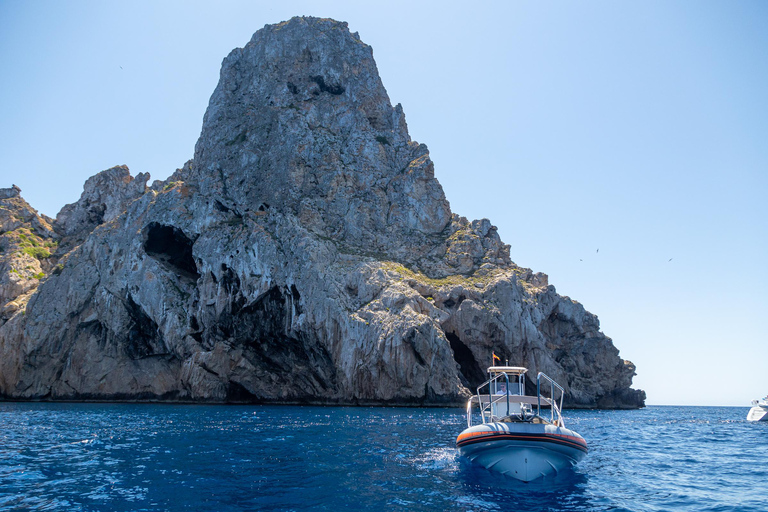 Ibiza: Wycieczka łodzią motorową do Atlantis i Es Vedra Snorkel+PaddleIbiza: Prywatna wycieczka łodzią motorową do Atlantis i Es Vedra