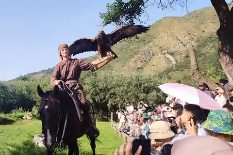 Almaty: Falknerei-Show und Große Almaty-Schlucht