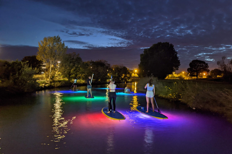 Delad: Stand Up Paddleboard kvällstur med glödSplit: Paddeltur på SUP-bräda i månskenet