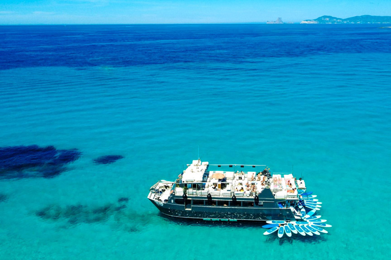 Ibiza: Formentera Boat with Open Bar, 3 meals & Sunset Party ADVANCE: Standard selection of food & open bar option