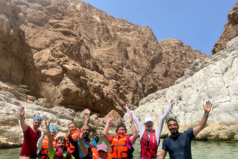 Sharing Tour to Wadi Shab Hike, Swim, Cave, Sinkhole, & Fins Shared Wadi Shab Tour - Meeting at Wadi Shab Parking Area