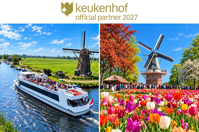 Amsterdam: Keukenhof-Tour + Windmühlen-Bootsfahrt mit flexibler Rückfahrt