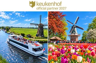 Amsterdam: Keukenhof-Tour + Windmühlen-Bootsfahrt mit flexibler Rückfahrt