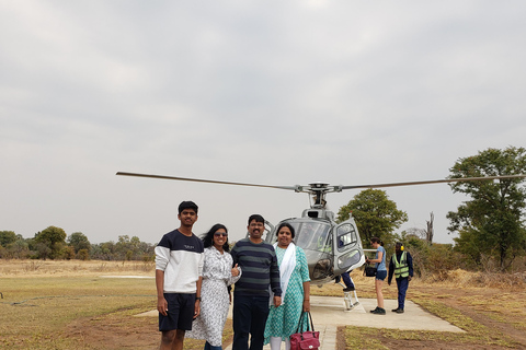 Een helikoptervlucht over de Victoria watervallen