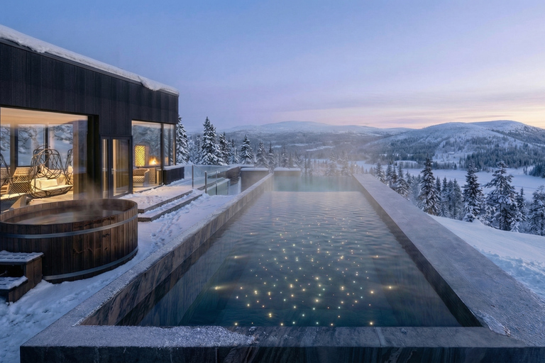 Rovaniemi: Arctic Spa with Lapland’s Only Infinity Pool Rovaniemi: Culta Arctic Spa Experience in SkyView Igloos