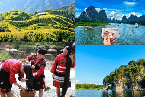 Shared 2-3 Day Guilin Tour: Longji, Li River Cruise + Pickup 3-Day City, Longji & 3-Star Cruise