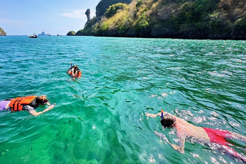 Krabi: Luxury Vintage Wooden Boat Cruise With Island Hopping Private: One day 4 Islands Tour