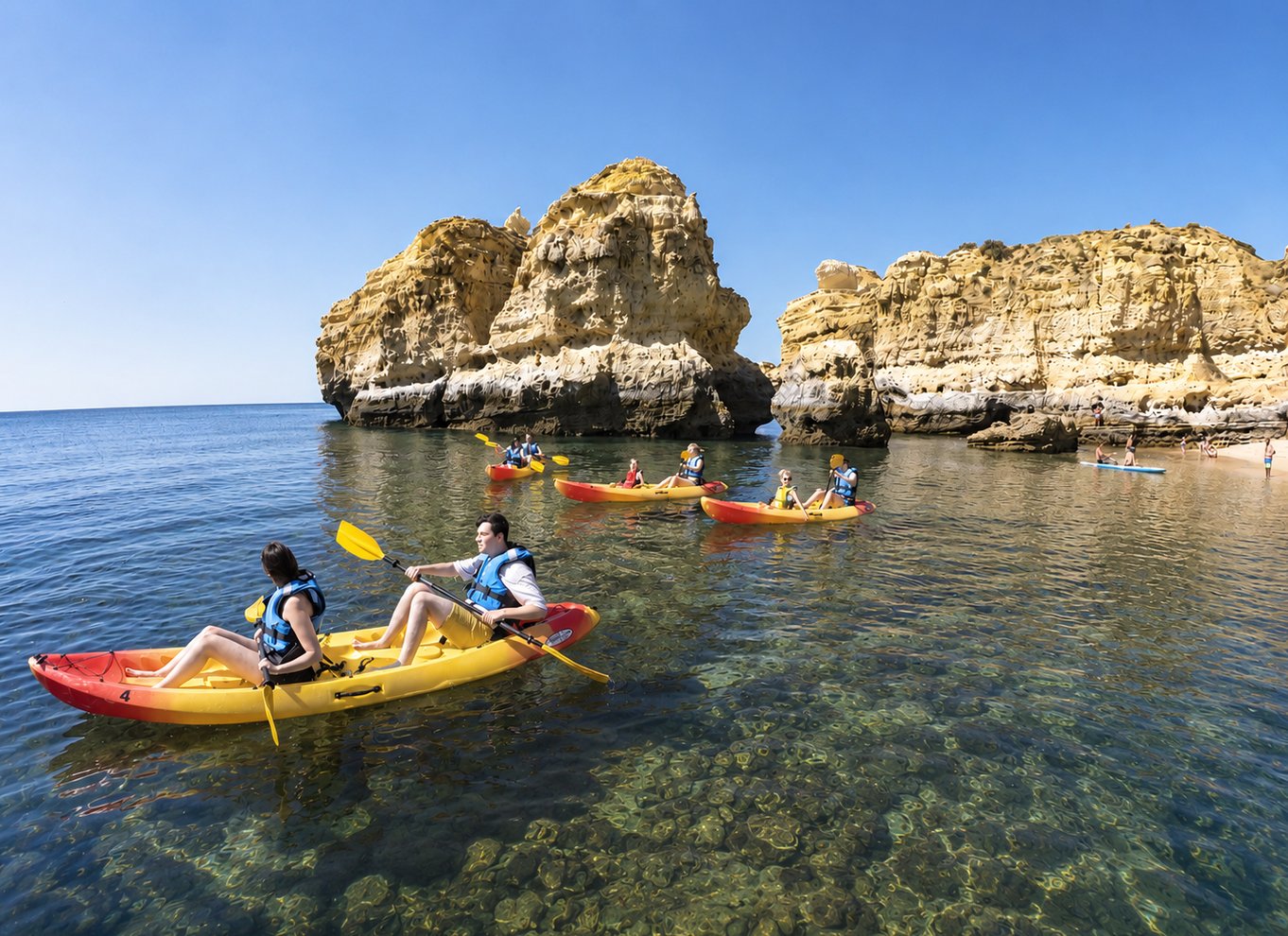 Albufeira: Guidet kajaksejlads til havgrotter og skjulte strande