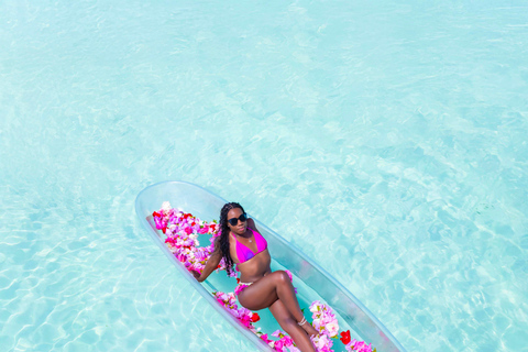 Aruba Clear Kayak Photoshoot with Cocktails