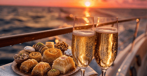 Rhodes: Sunset Sailing Trip with Prosecco & Greek Pastries