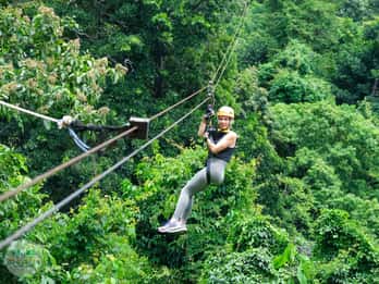 From Koh Samui: Tree Bridge Zipline and Café Experience